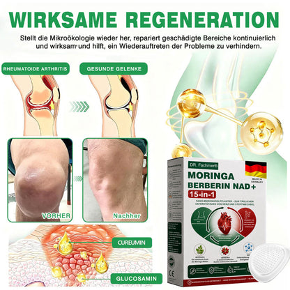 🇩🇪Offizieller Shop | 🏆 DR.Fachmer® Moringa Berberinex NAD+ 10-in-1 Nano-Mikronadel-Patch (Nur einmal täglich, sichtbare Veränderungen in 7 Tagen) ✅ Für Übergewicht, lockere Haut, Diabetes, Schlafapnoe, Gelenkprobleme und mehr