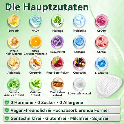 🇩🇪Offizieller Shop | 😉 GFOUK® Moringa Berberinex NAD+ 10-in-1 Nano-Mikronadel-Patch (Nur einmal täglich, sichtbare Veränderungen in 7 Tagen) ✅ Für Übergewicht, lockere Haut, Diabetes, Schlafapnoe, Gelenkprobleme und mehr