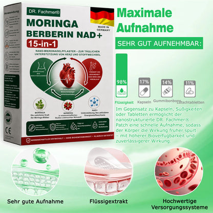 🇩🇪Offizieller Shop | 🏆 DR.Fachmer® Moringa Berberinex NAD+ 10-in-1 Nano-Mikronadel-Patch (Nur einmal täglich, sichtbare Veränderungen in 7 Tagen) ✅ Für Übergewicht, lockere Haut, Diabetes, Schlafapnoe, Gelenkprobleme und mehr