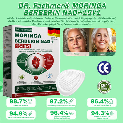 🇩🇪Offizieller Shop | 🏆 DR.Fachmer® Moringa Berberinex NAD+ 10-in-1 Nano-Mikronadel-Patch (Nur einmal täglich, sichtbare Veränderungen in 7 Tagen) ✅ Für Übergewicht, lockere Haut, Diabetes, Schlafapnoe, Gelenkprobleme und mehr