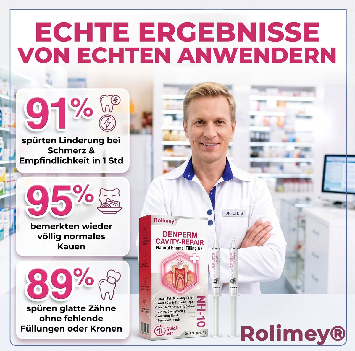 🤍 Rolimey® DenPerm – Natürliches Zahnschmelz-Füllgel zur Kariessanierung